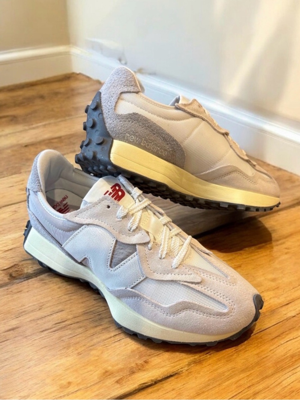 New Balance 327 Grey Sea Salt Raincloud Sneakers - Picture 12 of 16